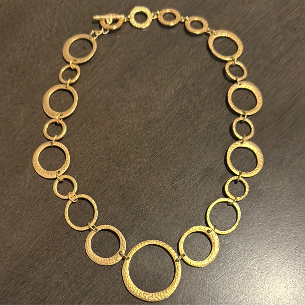 Premier Designs Hoop-De-Do Gold Circle Link Necklace